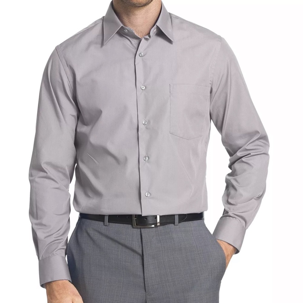 Men’s Van Heusen Poplin Fitted Dress Shirt (16-16.5  32-33)